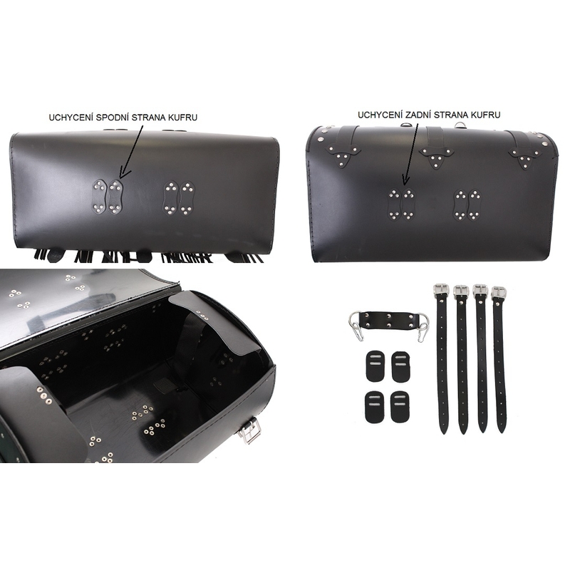 Kožený moto kufr na motorku Chopper RSA-13B výprodej